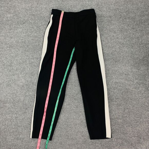 J Crew Pant Womens 2 Black Jamie Tuxedo Stripe Elastic Waist Pull On Ankle - Picture 6 of 13